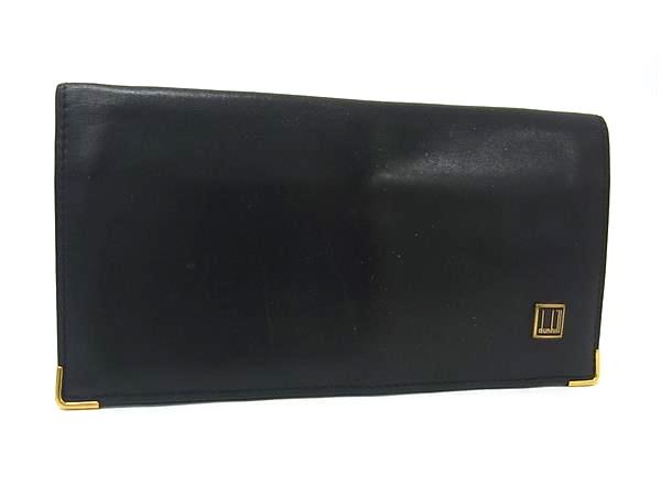 C, L, R, W - dunhill ダンヒル レザー 二つ折り 長財布 ウォレット 札入れ 小銭入れ カード入れ メンズ ブラック系 DK5722