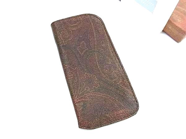 ■美品■ ETRO エトロ PVC ペイズリー柄 メガネケース 眼鏡ケース 眼鏡入れ ブラウン系 DK7213