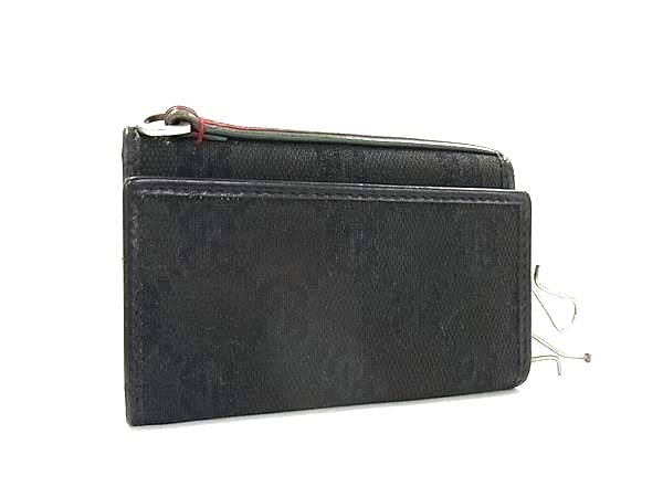 GUCCI グッチ シェリーライン GG柄 GGキャンバス×レザー 6連 キーケース 鍵入れ レディース メンズ ブラック系 DK7380