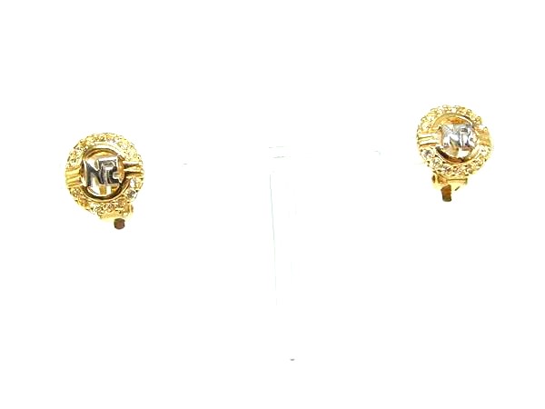 NINA RICCI ニナリッチ クリップ式 ラインストーン イヤリング アクセサリー　レディース ゴールド系 DM8828