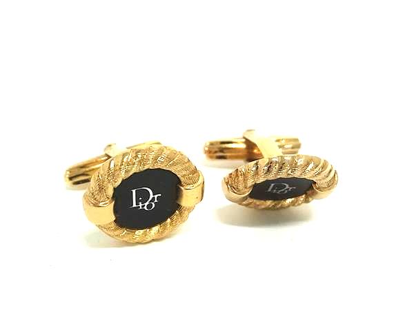 樂天商城 - ChristianDior ディオール ヴィンテージ カフスボタン カフリンクス アクセサリー メンズ ゴールド系×ブラック系 DN0170