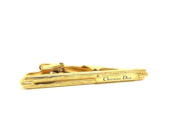 ■美品■ ChristianDior ディオール ヴィンテージ タイクリップ ネクタイピン アクセサリー ビジネス 紳士 メンズ ゴールド系 DN0178
