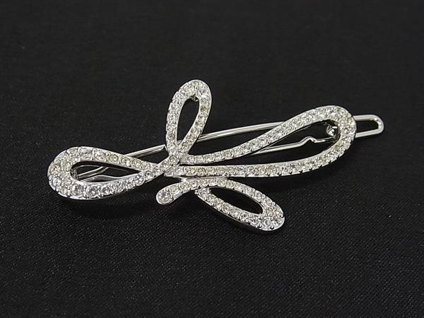 ■美品■ SWAROVSKI スワロフスキー ラインストーン ヘアクリップ ヘアアクセサリー レディース シルバー系 DN0574