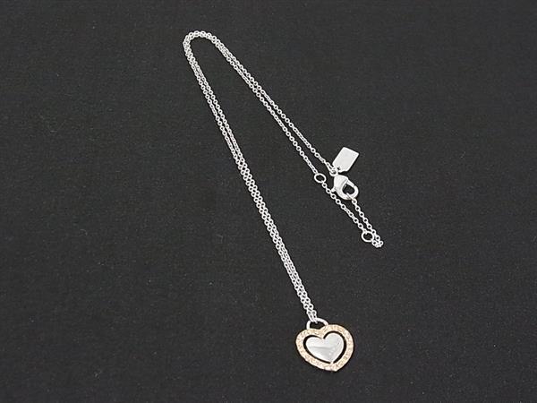 Other - ■美品■ COACH コーチ ラインストーン ハート ネックレス ペンダント アクセサリー レディース シルバー系×ピンクゴールド系 DN0612