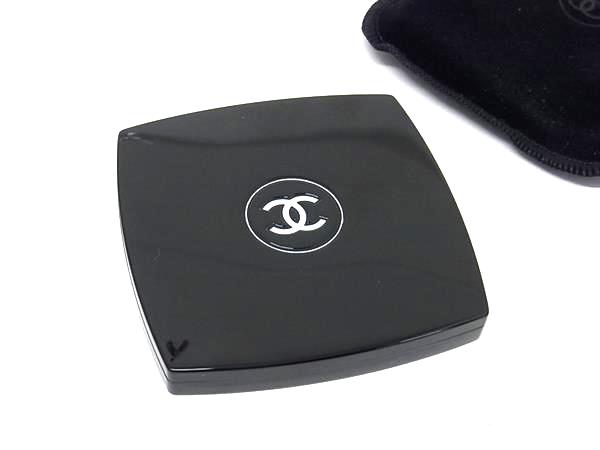 ■美品■ CHANEL シャネル ココマーク ミロワール ドゥーブル ファセット ハンドミラー コンパクトミラー 手鏡 ブラック系 DN9892