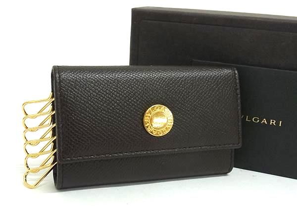 ■新品■未使用■ BVLGARI ブルガリブルガリ レザー 6連 キーケース 鍵入れ メンズ レディース ブラウン系 AT9047