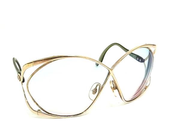 ChristianDior クリスチャンディオール ヴィンテージ 度入り サングラス 眼鏡 めがね レディース メンズ ゴールド系 DD9323
