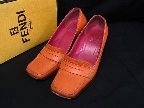 FENDI フェンディ セレリア レザー ヒール パンプス 表記サイズ 36 (約23cm) 靴 シューズ レディース オレンジ系 DK4749