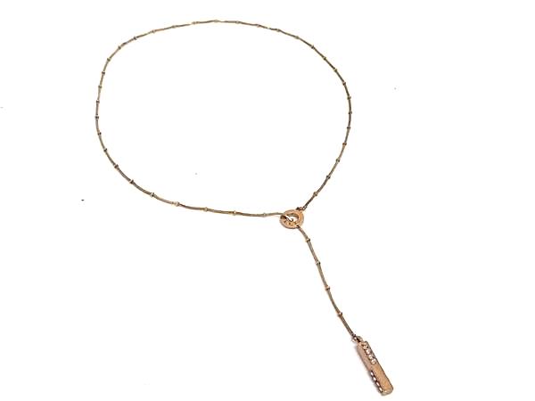 Cubic Zirconia - ELLE エル ラインストーン ネックレス アクセサリー レディース ピンクゴールド系 DK7411