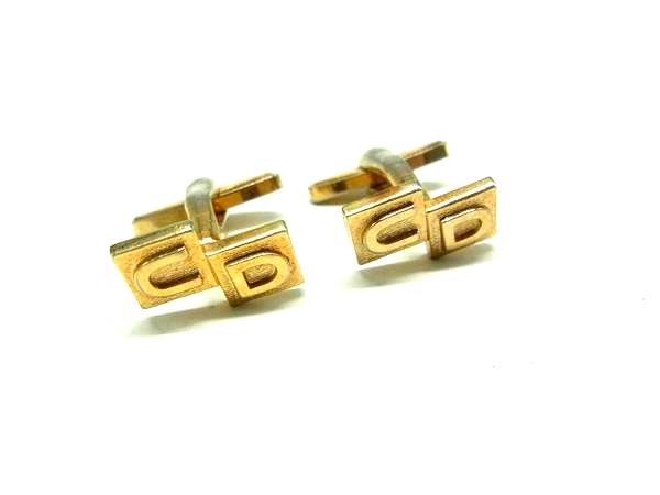 ■美品■ ChristianDior クリスチャンディオール カフスボタン カフリンクス アクセサリー 紳士 ビジネス メンズ ゴールド系 DM8897