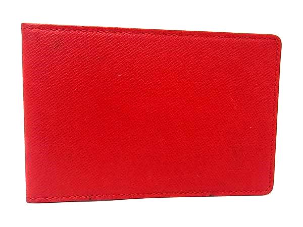■美品■ LOUIS VUITTON ルイヴィトン タイガ パスケース カードケース 定期入れ 写真入れ レディース メンズ レッド系 DI9798