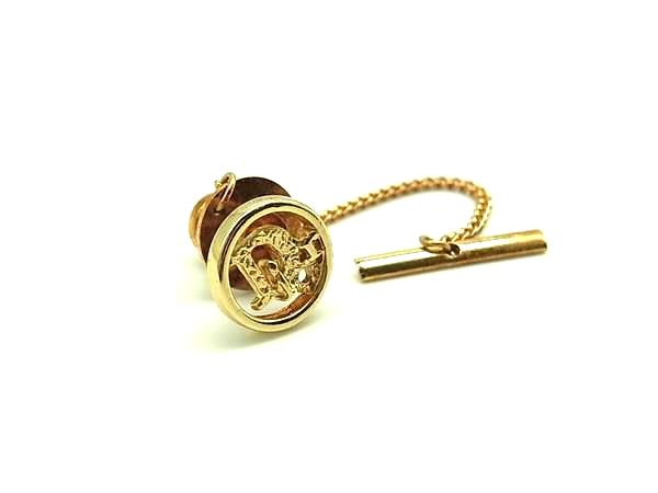 ChristianDior クリスチャンディオール ラインストーン ネクタイピン タイタック アクセサリー メンズ ゴールド系 DJ3520