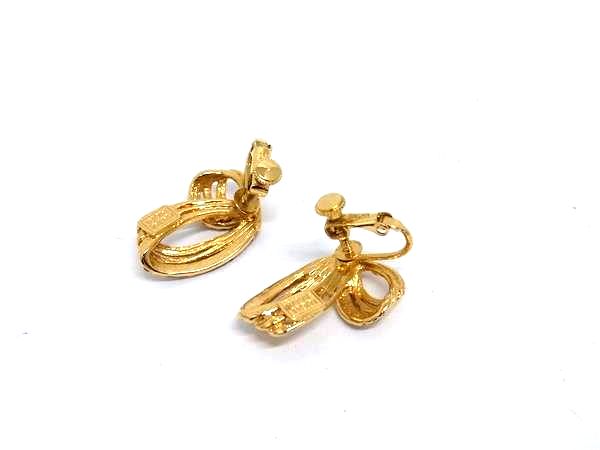 ■美品■ HANAE MORI ハナエモリ ラインストーン クリップ式 イヤリング アクセサリ...