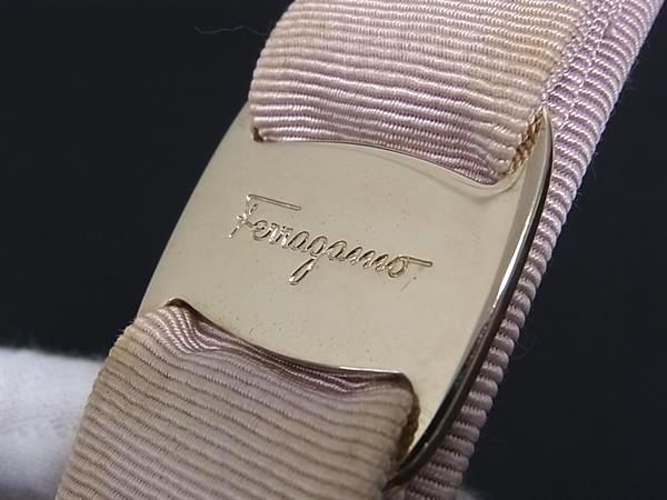 Salvatore Ferragamo フェラガモ ヴァラリボン キャンバス バレッタ ヘアアクセサ...