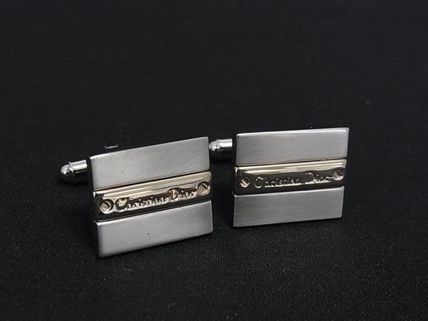 ChristianDior クリスチャンディオール カフスボタン カフリンクス アクセサリー ビジネス メンズ 紳士 シルバー系 DN1816