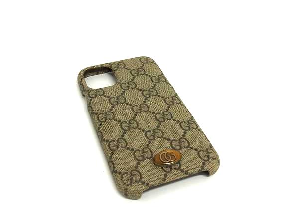 GUCCI グッチ 625710 617664 オフィディア GGスプリーム GGマーモント PVC iPhone11 対応 スマホケース ブラウン系 BP5099