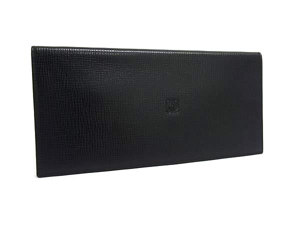 ■新品■未使用■ LOEWE ロエベ アナグラム レザー 二つ折り 長財布 ウォレット 札入れ カード入れ メンズ ブラック系 BS1907
