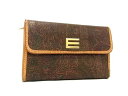 ■美品■ ETRO エトロ ペイズリー柄 PVC 三つ折り 財布 ウォレット 札入れ 小銭入れ レディース メンズ ブラウン系 DJ0038