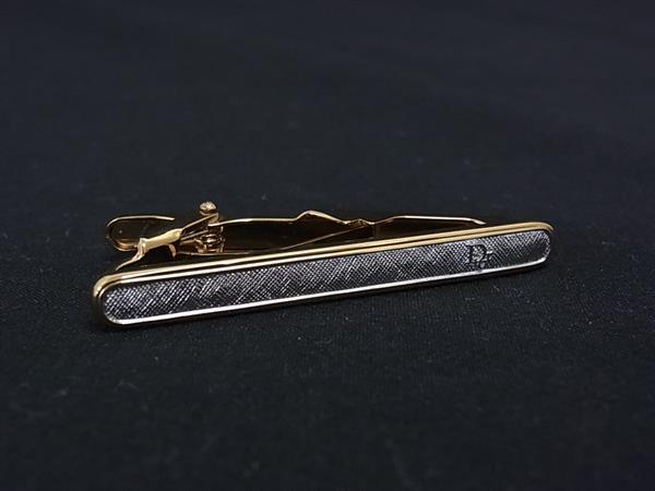■新品同様■ ChristianDior クリスチャンディオール ネクタイピン タイクリップ アクセサリー ゴールド系×シルバー系 DN1968