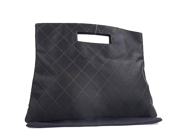 ■新品同様■ CHANEL シャネル マトラッセ サテン ハンドバッグ ミニバッグ レディース ブラック系 FU4094