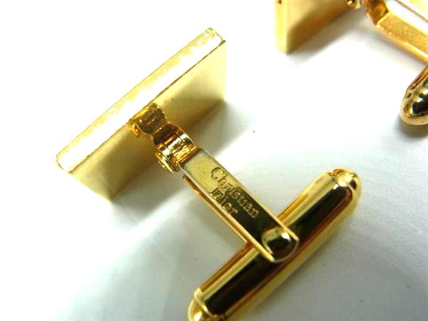 ■美品■ ChristianDior クリスチャンディオール ヴィンテージ カフリンクス カフスボタン アクセサリー メンズ ゴールド系 DK4704