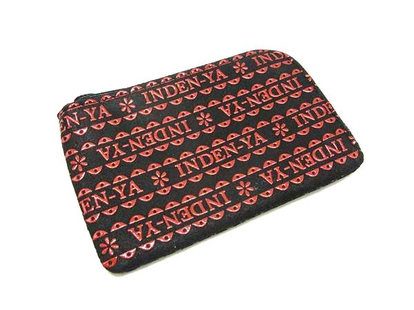 B, C, D, G, J, L, S, T, Z - ■新品■未使用■ INDEN-YA 印傳屋 インデンヤ 鹿革 ロゴ 漆塗り コインケース 小銭入れ ポーチ 小物入れ ブラック系×レッド系 DK5342