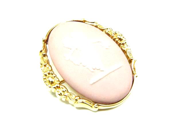 ■美品■ WEDGWOOD ウェッジウッド ジャスパー 2WAY ピンブローチ ペンダントトップ アクセサリー ピンク系×ゴールド系 DK5354