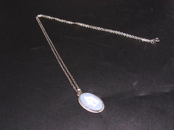 WEDGWOOD ウェッジウッド ジャスパー ネックレス ペンダント アクセサリー レディース シルバー系×ブルー系 DK6020