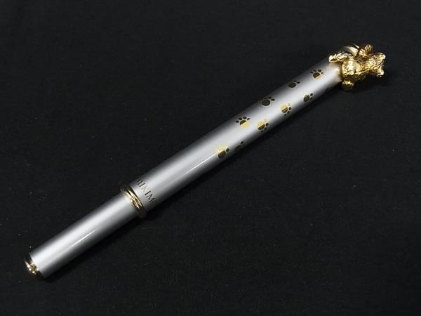 ■極美品■ MIKIMOTO ミキモト 本真珠 アコヤ真珠 パール 約3mm ノック式 ボールペン 筆記用具 文房具 シルバー系 DK8134