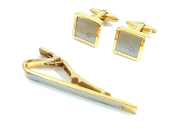 Hawaiian Jewelry - dunhill ダンヒル カフスボタン カフリンクス ネクタイピン ビジネス 紳士 メンズ 2点セット ゴールド系×シルバー系 DK8208