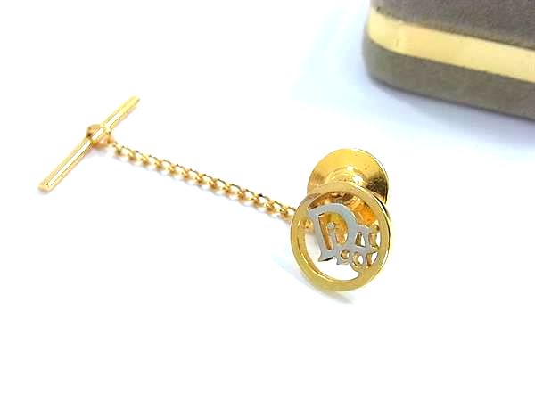 ■美品■ ChristianDior ディオール ヴィンテージ タイタック ネクタイピン アクセサリー ビジネス 紳士 メンズ ゴールド系 DK8391
