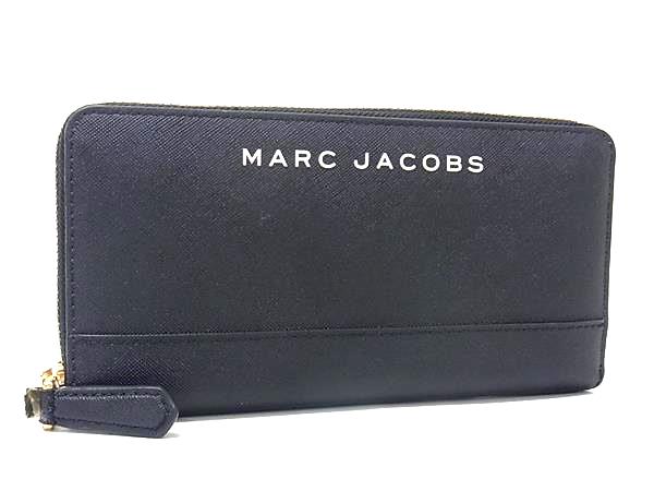 MARC JACOBS マークジェイコブス PVC ラウンドファスナー 長財布 ウォレット 小銭入れ ブラック系 DK8632