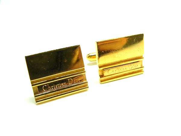 ChristianDior クリスチャンディオール カフス カフリンクス アクセサリー 紳士 ビジネス メンズ ゴールド系 DN1044