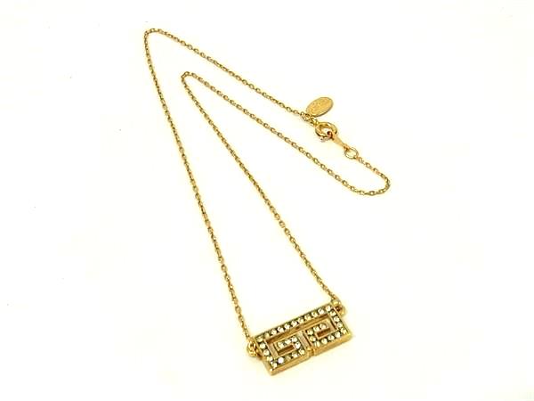 Beads - GIVENCHY ジバンシィ ヴィンテージ ラインストーン ネックレス ペンダント アクセサリー レディース ゴールド系 DN2065
