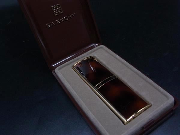 ■美品■ GIVENCHY ジバンシィ べっ甲調 高級ライター ガスライター 喫煙グッズ 喫煙具 ブラウン系×ゴー..