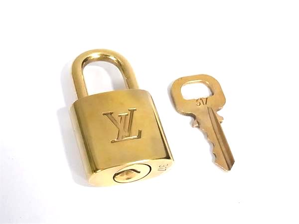 ■美品■ LOUIS VUITTON ルイヴィトン カデナ 南京錠 パドロック 317 鍵 キー ゴールド系 DK0081