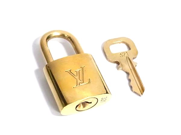 ■美品■ LOUIS VUITTON ルイヴィトン カデナ 南京錠 パドロック 321 鍵 キー ゴールド系 DK2107