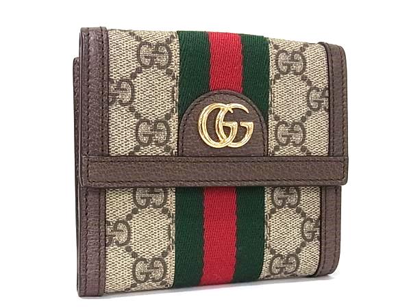 U, 吉 - ■新品■未使用■ GUCCI グッチ 523173 オフィディア GGマーモント シェリーライン GGスプリーム 財布 ウォレット ベージュ系 FX0587