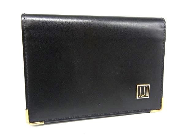 ■美品■ dunhill ダンヒル コンフィデンシャル レザー 名刺入れ 名刺ケース カードケース カード入れ 紳士 メンズ ブラック系 DH8143
