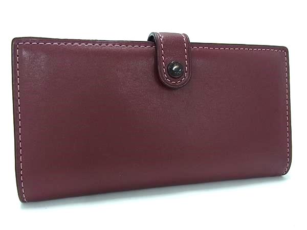 COACH コーチ 57197 レザー 三つ折り 長財布 ウォレット 札入れ 小銭入れ カード入れ レディース メンズ ボルドー系 DK8608