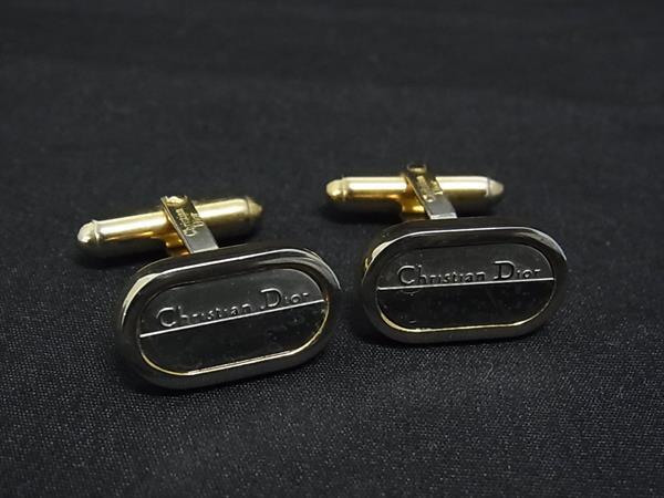 ChristianDior ディオール ヴィンテージ カフスボタン カフリンクス アクセサリー 紳士 メンズ ゴールド系×シルバー系 DK8772