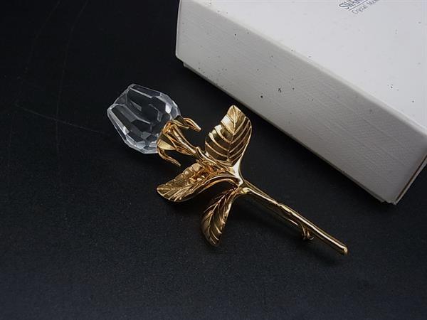 SWAROVSKI スワロフスキー ーズ バラ ピンブローチ ピンバッジ アクセサリー レデ...