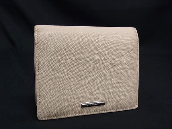 C, L, R, W - BURBERRY バーバリー PVC 二つ折り 財布 ウォレット 小銭入れ 札入れ カード入れ レディース ライトベージュ系 DN2452
