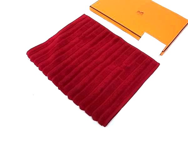 愛馬仕 - ■新品■未使用■ HERMES エルメス ラビリンス コットン100％ フェイスタオル レディース メンズ レッド系 BL2381