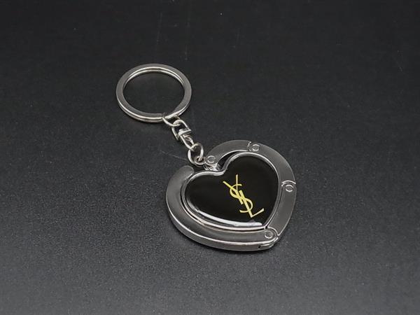 YVESSAINTLAURENT イヴサンローラン ハート バッグハンガー バッグフック バッグかけ キーホルダー ブ..