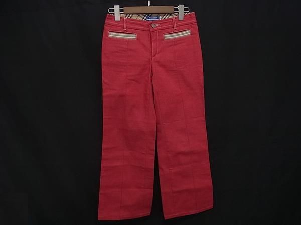■美品■ BURBERRY バーバリー ブルーレーベル コットン×ポリウレタン デニム ジーンズ ボトムス サイズ 36 洋服 レッド系 DK6804