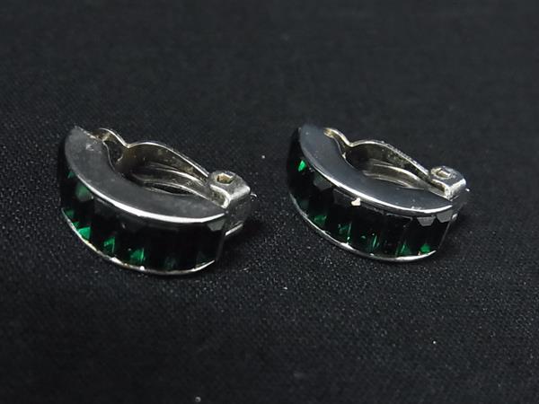 D'ORLAN ドーラン カラーストーン クリップ式 イヤリング アクセサリー レディース グリーン系×シルバー系 DK7745(4)