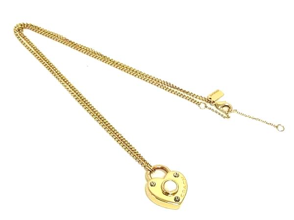 COACH コーチ ハート カデナ カラーストーン ネックレス ペンダント アクセサリー レディース ゴールド系 DK7973