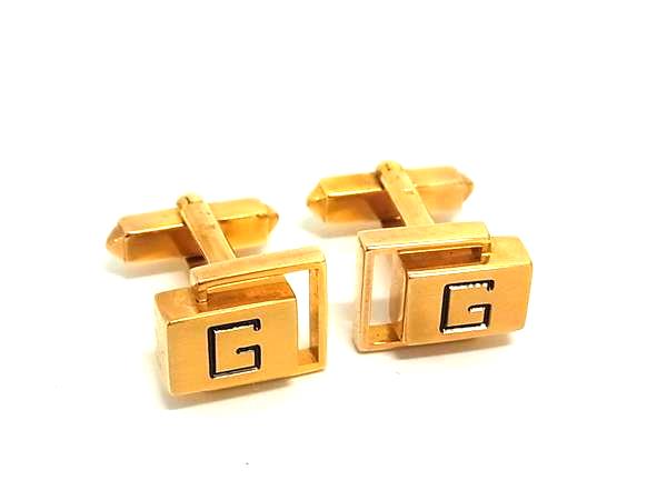 ■美品■ GIVENCHY ジバンシィ ヴィンテージ カフスボタン カフリンクス アクセサリー ビジネス 紳士 ゴールド系 DK8105
