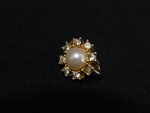 ChristianDior ディオール ラインストーン パール 片耳のみ クリップ式 イヤリング アクセサリー レディース ゴールド系 DK8375